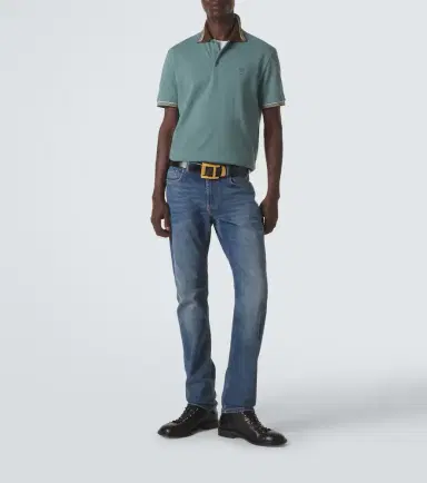 Versace Greca cotton piqué polo shirt | Thumbnail 4 Versace Greca cotton piqué polo shirt | Thumbnail 4