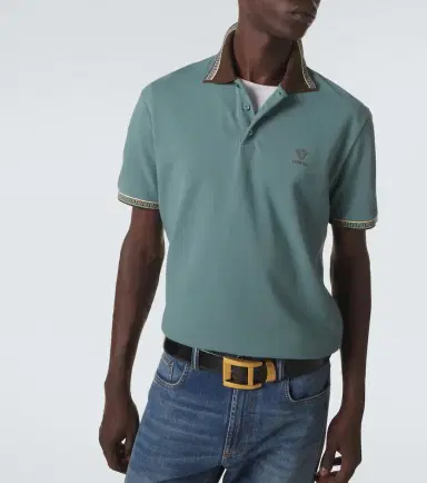 Versace Greca cotton piqué polo shirt | Thumbnail 5 Versace Greca cotton piqué polo shirt | Thumbnail 5