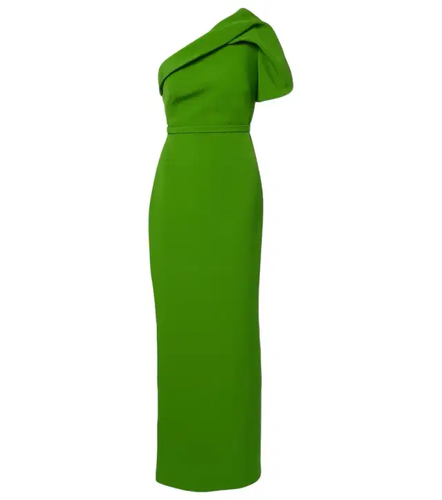 One-shoulder crêpe gown