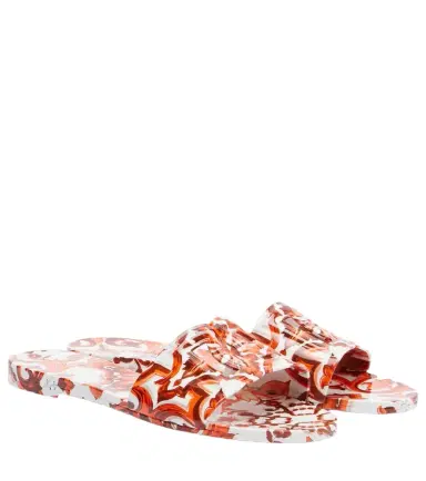 Dolce & Gabbana Majolica DG rubber slides | Thumbnail 1