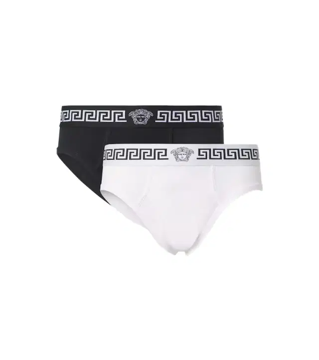 Versace Set of 2 Greca Border cotton-blend briefs