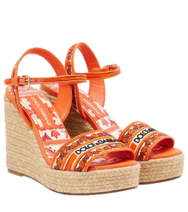 Dolce & Gabbana Embroidered floral espadrille wedges