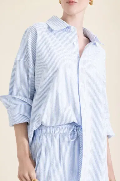 The Lady & The Sailor x Marissa Collections Sunday Shirt - Blue White | Thumbnail 3