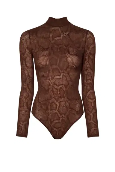 LAPOINTE Snake Lace Mock Neck Bodysuit | Thumbnail 1