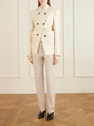 Khaite Callum Stretch Wool And Cashmere-blend Straight-leg Pants | Thumbnail 2 Khaite Callum Stretch Wool And Cashmere-blend Straight-leg Pants | Thumbnail 2