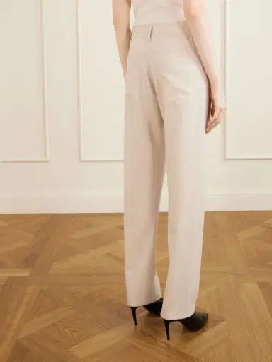 Khaite Callum Stretch Wool And Cashmere-blend Straight-leg Pants | Thumbnail 4 Khaite Callum Stretch Wool And Cashmere-blend Straight-leg Pants | Thumbnail 4