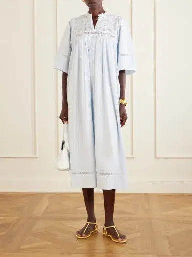 SKALL Magnolia Lace-trimmed Organic Cotton Midi Dress | Thumbnail 2