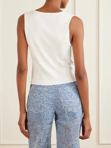 Veronica Beard Quenby Ribbed Cotton-blend Tank Top | Thumbnail 3