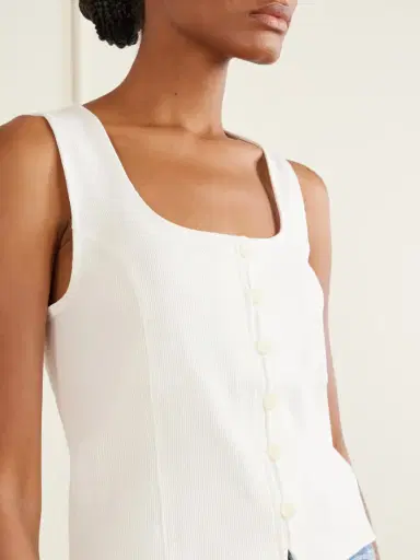 Veronica Beard Quenby Ribbed Cotton-blend Tank Top | Thumbnail 4
