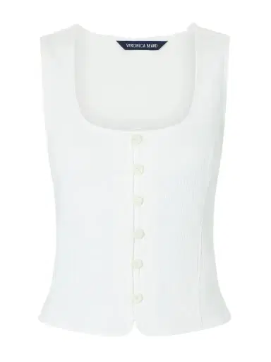 Veronica Beard Quenby Ribbed Cotton-blend Tank Top | Thumbnail 1