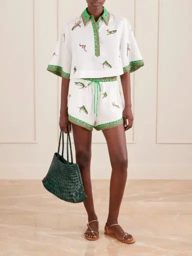 ALÉMAIS Wanda Printed Embroidered Linen Shirt | Thumbnail 2 ALÉMAIS Wanda Printed Embroidered Linen Shirt | Thumbnail 2