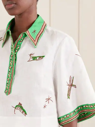 ALÉMAIS Wanda Printed Embroidered Linen Shirt | Thumbnail 5 ALÉMAIS Wanda Printed Embroidered Linen Shirt | Thumbnail 5