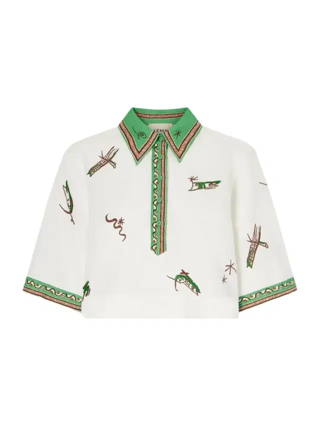 Wanda Printed Embroidered Linen Shirt