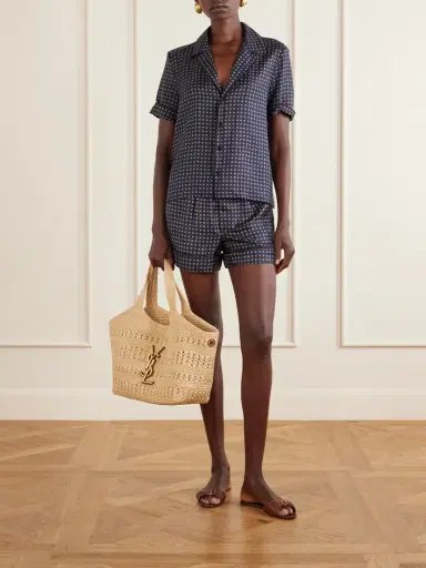 Saint Laurent Icare Medium Logo-appliquéd Raffia Tote | Thumbnail 3 Saint Laurent Icare Medium Logo-appliquéd Raffia Tote | Thumbnail 3