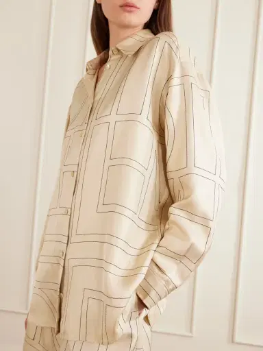 TOTEME Embroidered Silk-satin Shirt | Thumbnail 4 TOTEME Embroidered Silk-satin Shirt | Thumbnail 4