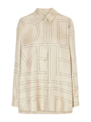 TOTEME Embroidered Silk-satin Shirt | Thumbnail 1 TOTEME Embroidered Silk-satin Shirt | Thumbnail 1