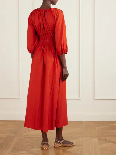 Matteau Shirred Organic Cotton-poplin Maxi Dress | Thumbnail 3 Matteau Shirred Organic Cotton-poplin Maxi Dress | Thumbnail 3