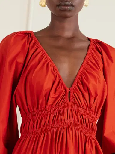 Matteau Shirred Organic Cotton-poplin Maxi Dress | Thumbnail 4 Matteau Shirred Organic Cotton-poplin Maxi Dress | Thumbnail 4