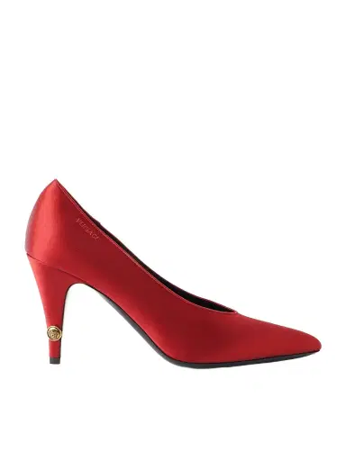 Versace Gianni 90 Logo-detailed Satin Pumps | Thumbnail 1 Versace Gianni 90 Logo-detailed Satin Pumps | Thumbnail 1