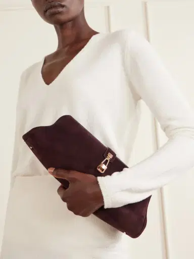 Gabriela Hearst Paola Embellished Suede Clutch | Thumbnail 2 Gabriela Hearst Paola Embellished Suede Clutch | Thumbnail 2