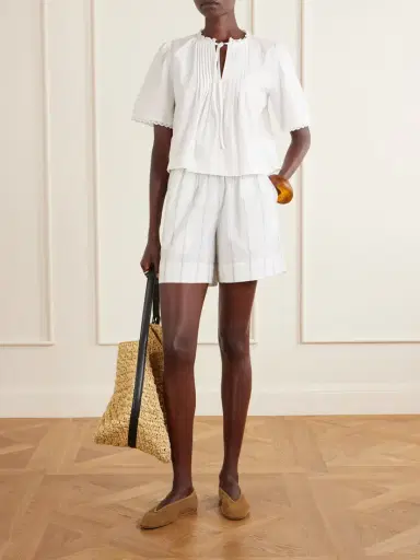 SKALL Vetiver Striped Organic Cotton Shorts | Thumbnail 2 SKALL Vetiver Striped Organic Cotton Shorts | Thumbnail 2