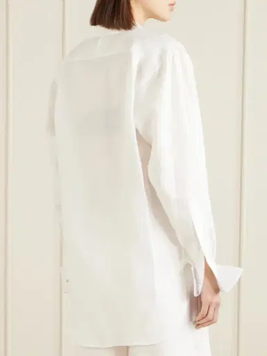 Ralph Lauren Collection Kirstin Cotton-trimmed Linen Shirt | Thumbnail 4 Ralph Lauren Collection Kirstin Cotton-trimmed Linen Shirt | Thumbnail 4