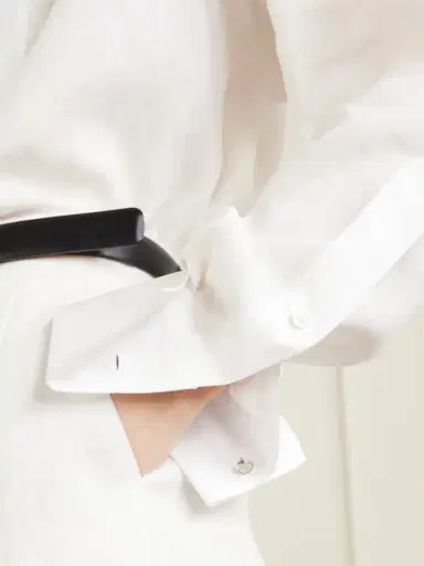 Ralph Lauren Collection Kirstin Cotton-trimmed Linen Shirt | Thumbnail 6 Ralph Lauren Collection Kirstin Cotton-trimmed Linen Shirt | Thumbnail 6