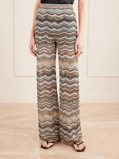 Missoni Striped Metallic Crochet-knit Wide-leg Pants | Thumbnail 3 Missoni Striped Metallic Crochet-knit Wide-leg Pants | Thumbnail 3