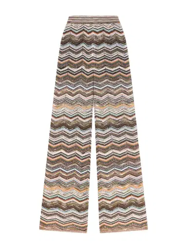 Missoni Striped Metallic Crochet-knit Wide-leg Pants | Thumbnail 1 Missoni Striped Metallic Crochet-knit Wide-leg Pants | Thumbnail 1