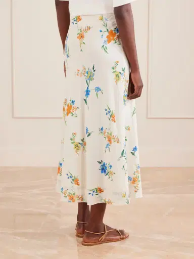 SKALL Mila Floral-print Organic Cotton Midi Skirt | Thumbnail 3 SKALL Mila Floral-print Organic Cotton Midi Skirt | Thumbnail 3