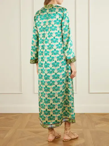 Emporio Sirenuse Jenna Jewelry Mare Printed Silk-satin Midi Dress | Thumbnail 3 Emporio Sirenuse Jenna Jewelry Mare Printed Silk-satin Midi Dress | Thumbnail 3