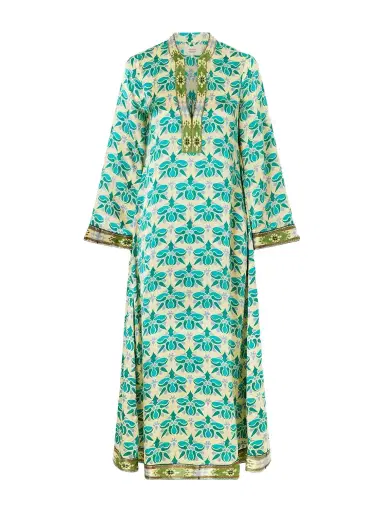 Emporio Sirenuse Jenna Jewelry Mare Printed Silk-satin Midi Dress | Thumbnail 1 Emporio Sirenuse Jenna Jewelry Mare Printed Silk-satin Midi Dress | Thumbnail 1