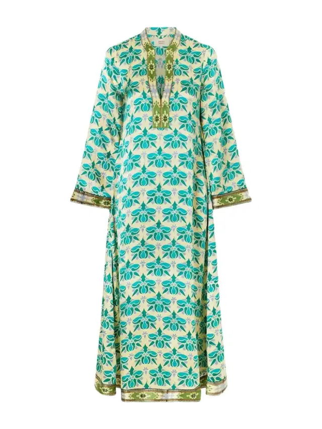 Emporio Sirenuse Jenna Jewelry Mare Printed Silk-satin Midi Dress