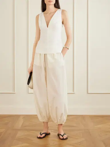 Loulou de Saison Almaya Cotton And Silk-blend Balloon Pants | Thumbnail 2