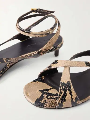 Khaite Liria Python-embossed Leather Sandals | Thumbnail 5 Khaite Liria Python-embossed Leather Sandals | Thumbnail 5