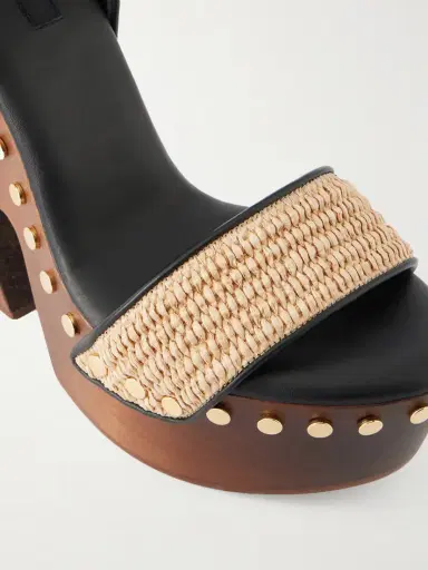 Givenchy Studded Raffia Wedge Sandals | Thumbnail 5