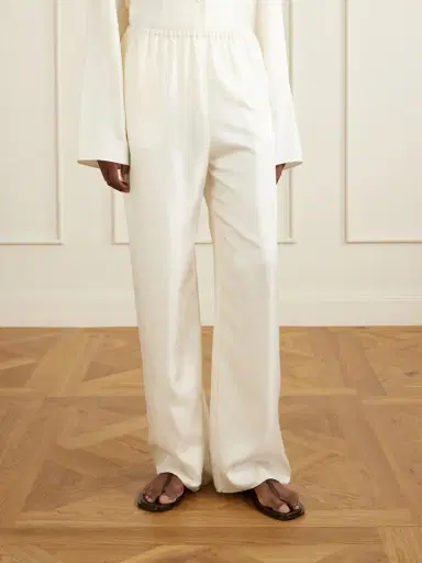 TOTEME Monogram Silk Wide-leg Pyjama Pants | Thumbnail 3 TOTEME Monogram Silk Wide-leg Pyjama Pants | Thumbnail 3