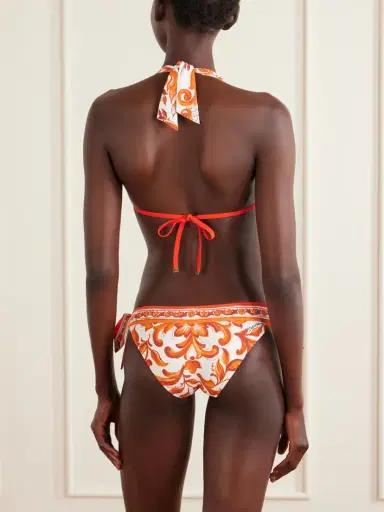 Dolce & Gabbana Maiolica Knotted Printed Halterneck Bikini | Thumbnail 3 Dolce & Gabbana Maiolica Knotted Printed Halterneck Bikini | Thumbnail 3