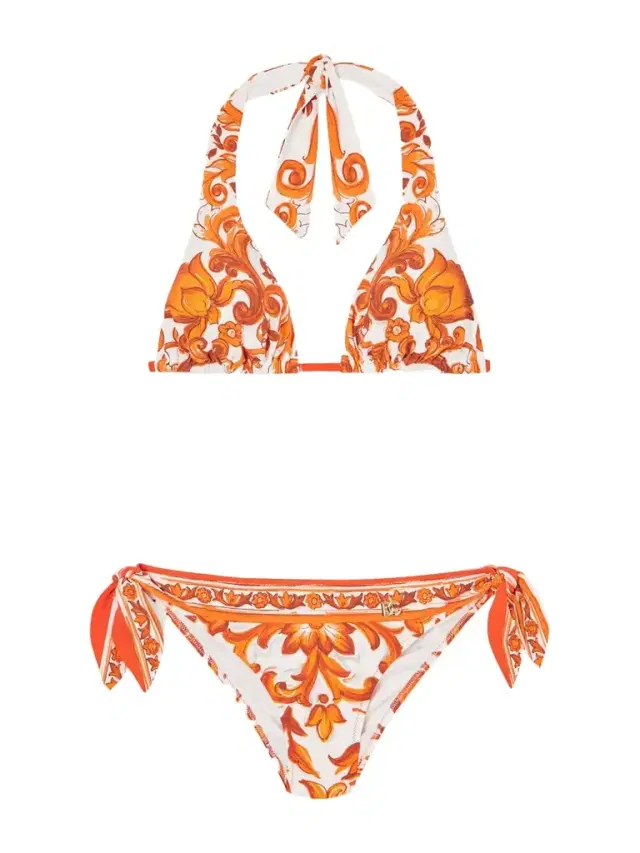 Maiolica Knotted Printed Halterneck Bikini
