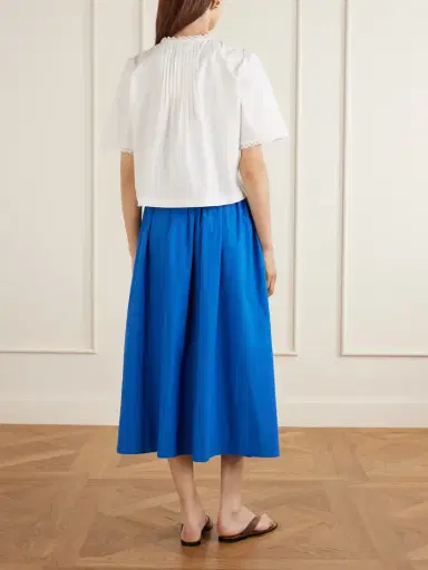 SKALL Freesia Pleated Lace-trimmed Organic Cotton Shirt | Thumbnail 3 SKALL Freesia Pleated Lace-trimmed Organic Cotton Shirt | Thumbnail 3