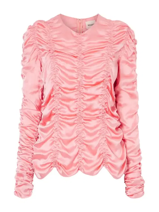 Rory Ruched Silk Satin Top