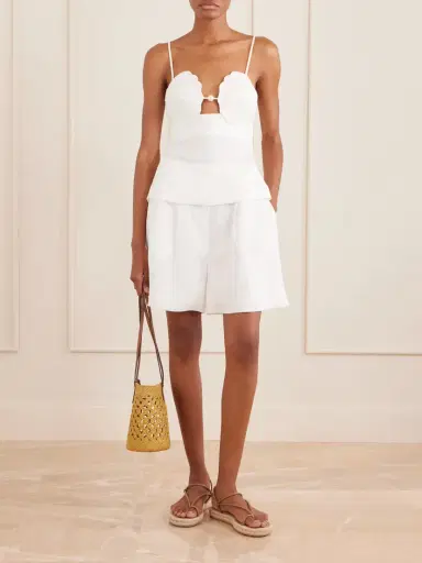 Farm Rio Shell Peplum Linen Blouse | Thumbnail 2 Farm Rio Shell Peplum Linen Blouse | Thumbnail 2