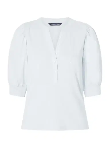 Veronica Beard Coralee Poplin And Ribbed Stretch-pima Cotton-jersey Top | Thumbnail 1
