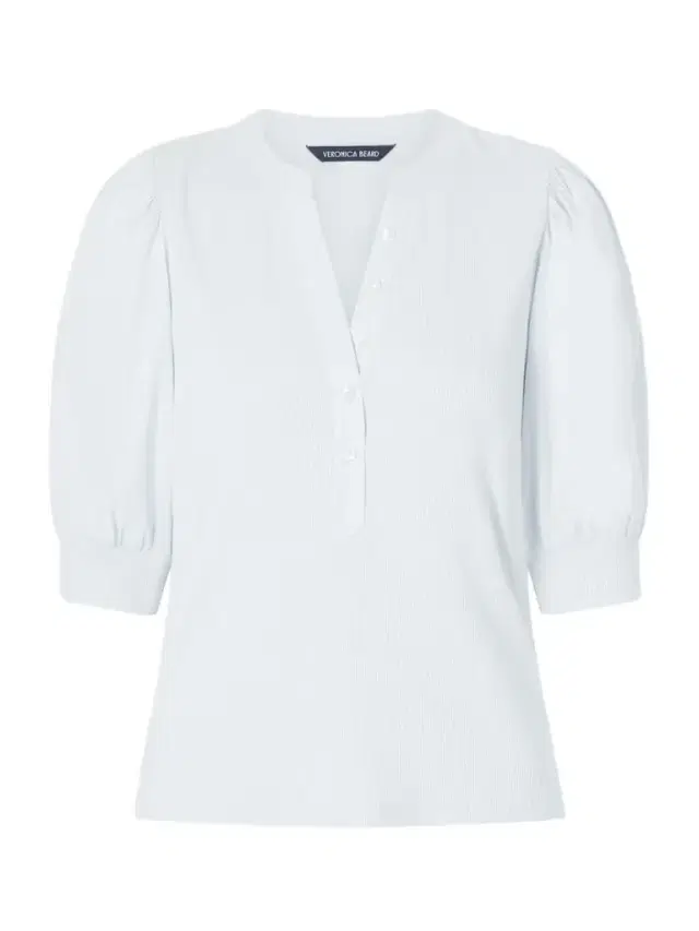 Coralee Poplin And Ribbed Stretch-pima Cotton-jersey Top