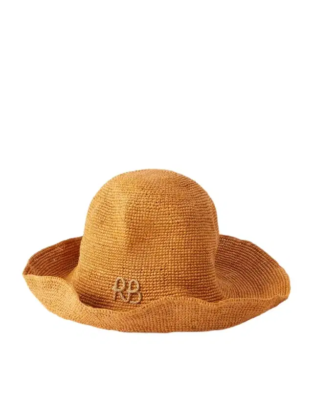 Ruslan Baginskiy Monogram-embellished Straw Bucket Hat