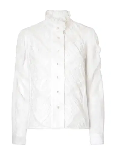Thierry Colson Wind Ruffled Ruched Cotton-voile Blouse | Thumbnail 1