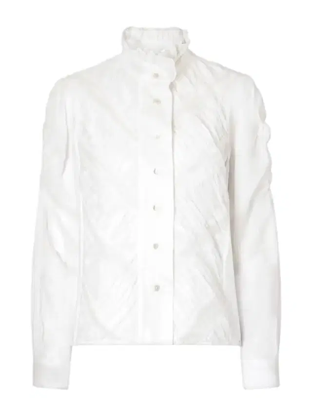 Thierry Colson Wind Ruffled Ruched Cotton-voile Blouse