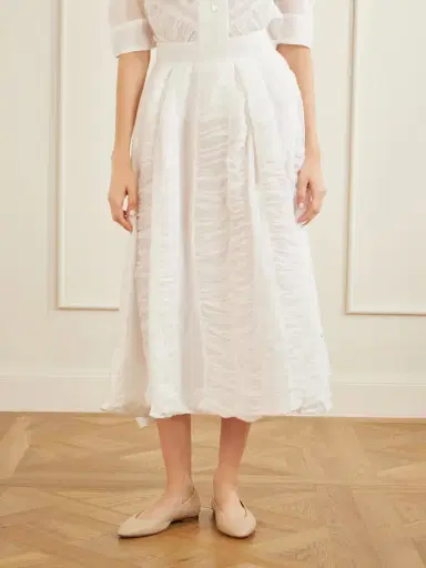 Thierry Colson Wynona Ruched Cotton-gauze Midi Skirt | Thumbnail 3
