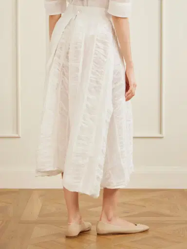 Thierry Colson Wynona Ruched Cotton-gauze Midi Skirt | Thumbnail 4