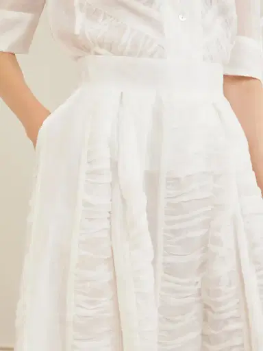 Thierry Colson Wynona Ruched Cotton-gauze Midi Skirt | Thumbnail 5